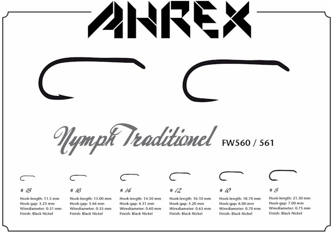 Ahrex AFW560 Freshwater Nymph Hook
