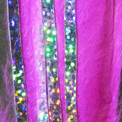 Hareline Dubbin Bling Rabbit Strips 1/8-Hot Pink Holo Silver