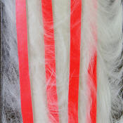 Hareline Dubbin Bling Rabbit Strips 1/8-White Fl Fire Red