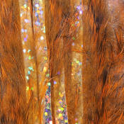 Hareline Dubbin Bling Rabbit Strips 1/8-Crawfish Holo Silver